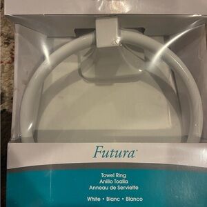 White Towel Ring for Bathroom Wall